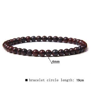 4mm Red Flower Jasper Natural Gemstone Beaded Stretchy Bracelet NWT